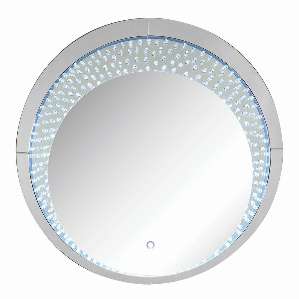 Nysa - 39" Accent Mirror With LED - Mirrored & Faux Crystals - Urban Living Furniture (Los Angeles, CA)