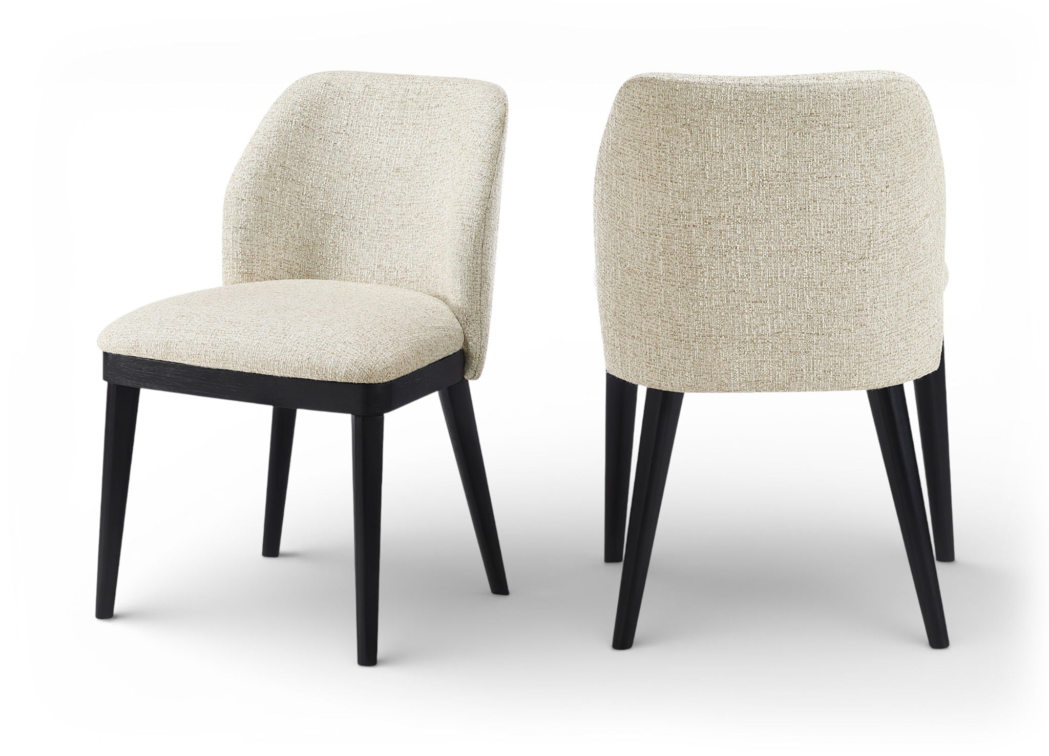 Valeo - Linen Textured Fabric Upholstered Dining Chair (Set of 2) - Painted Black Base - Urban Living Furniture (Los Angeles, CA)