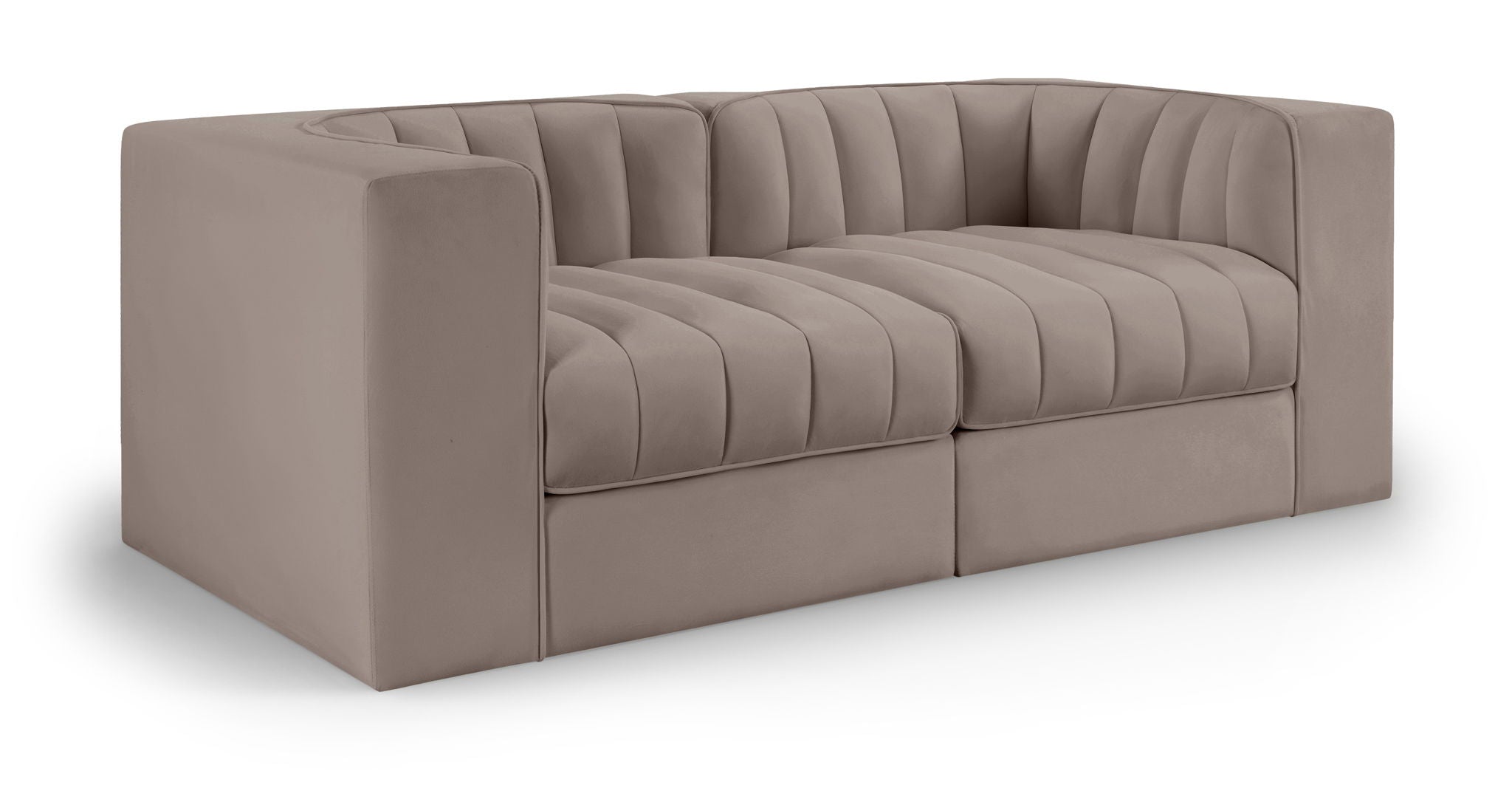 Rummi - Velvet Performance Fabric Upholstered 2 Piece Modular Loveseat - Urban Living Furniture (Los Angeles, CA)
