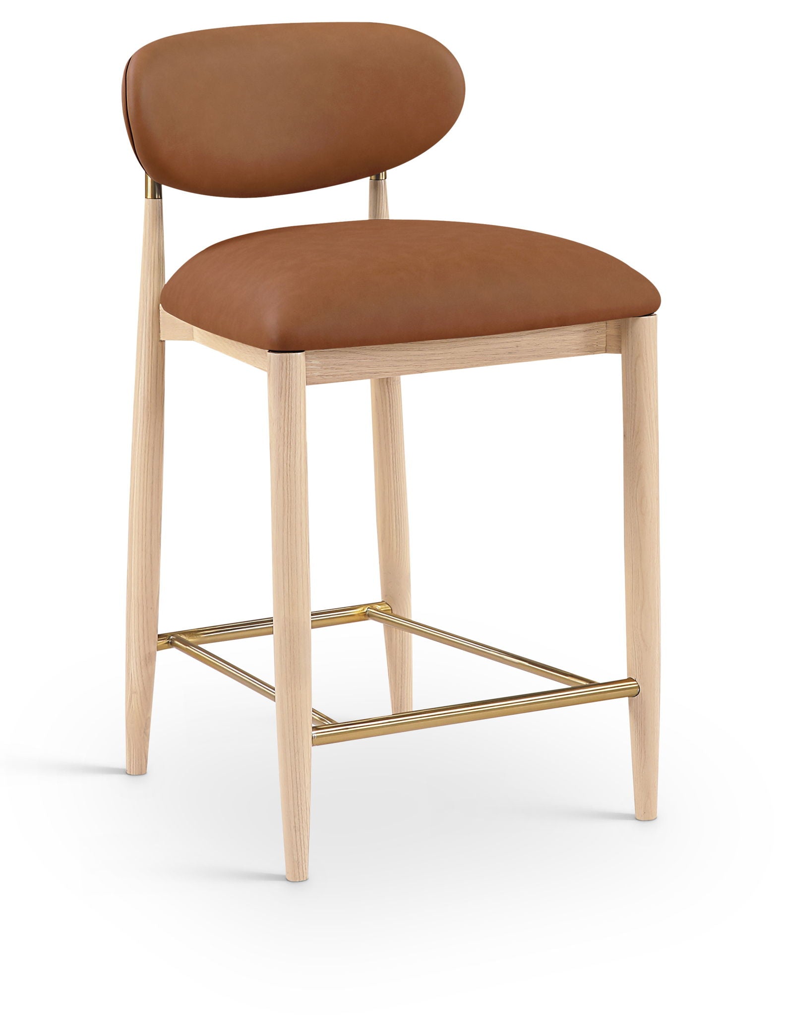 Riccio - Stool - Natural And Gold Frame - Urban Living Furniture (Los Angeles, CA)
