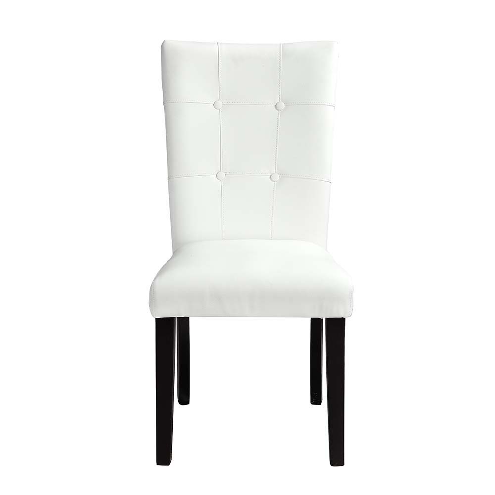 Hussein - Side Chair (Set of 2) - White Synthetic Leather & Black - Urban Living Furniture (Los Angeles, CA)