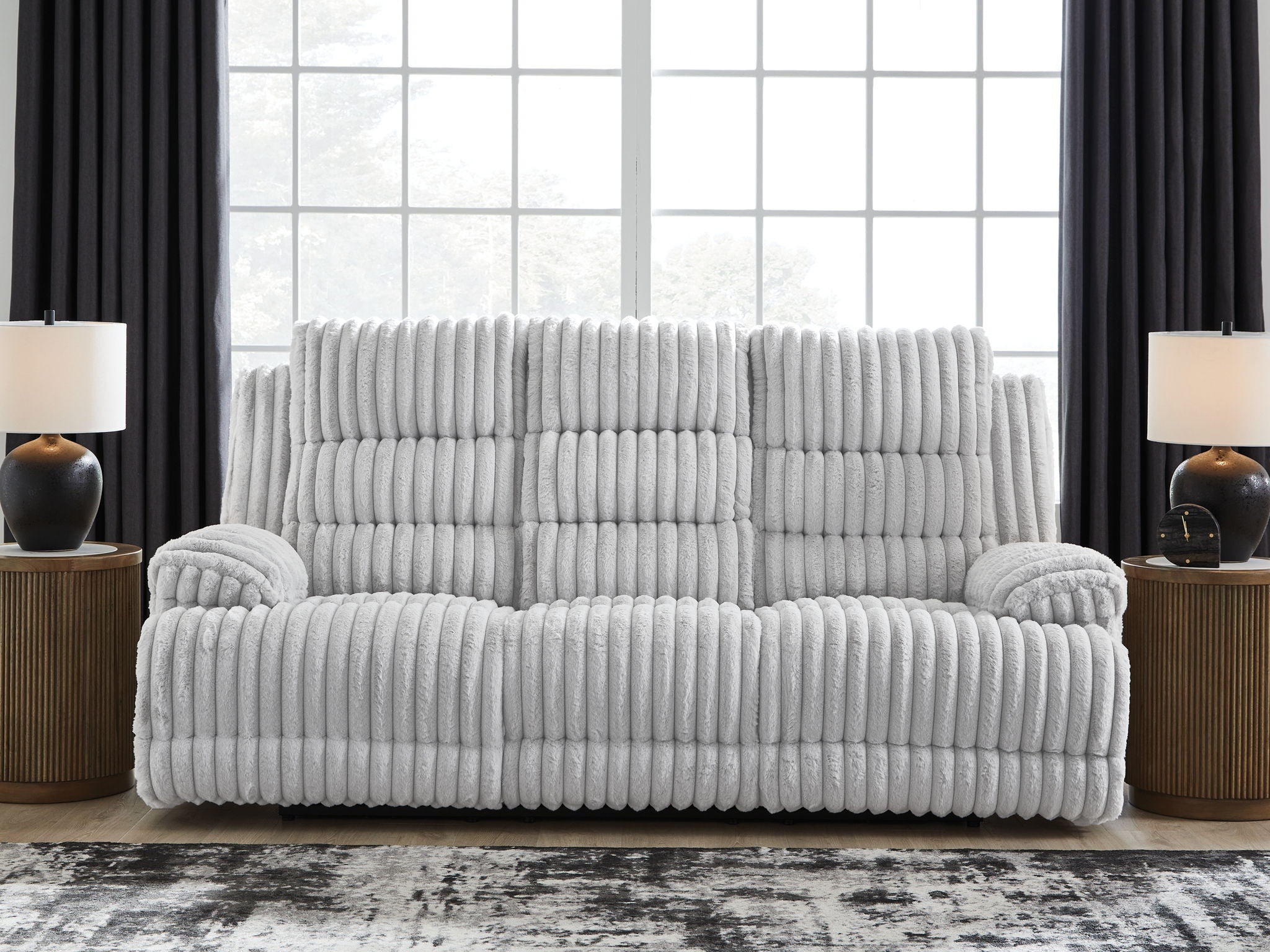 Rhines Falls - Alloy - Reclining Power Sofa With Drop Down Table - Urban Living Furniture (Los Angeles, CA)