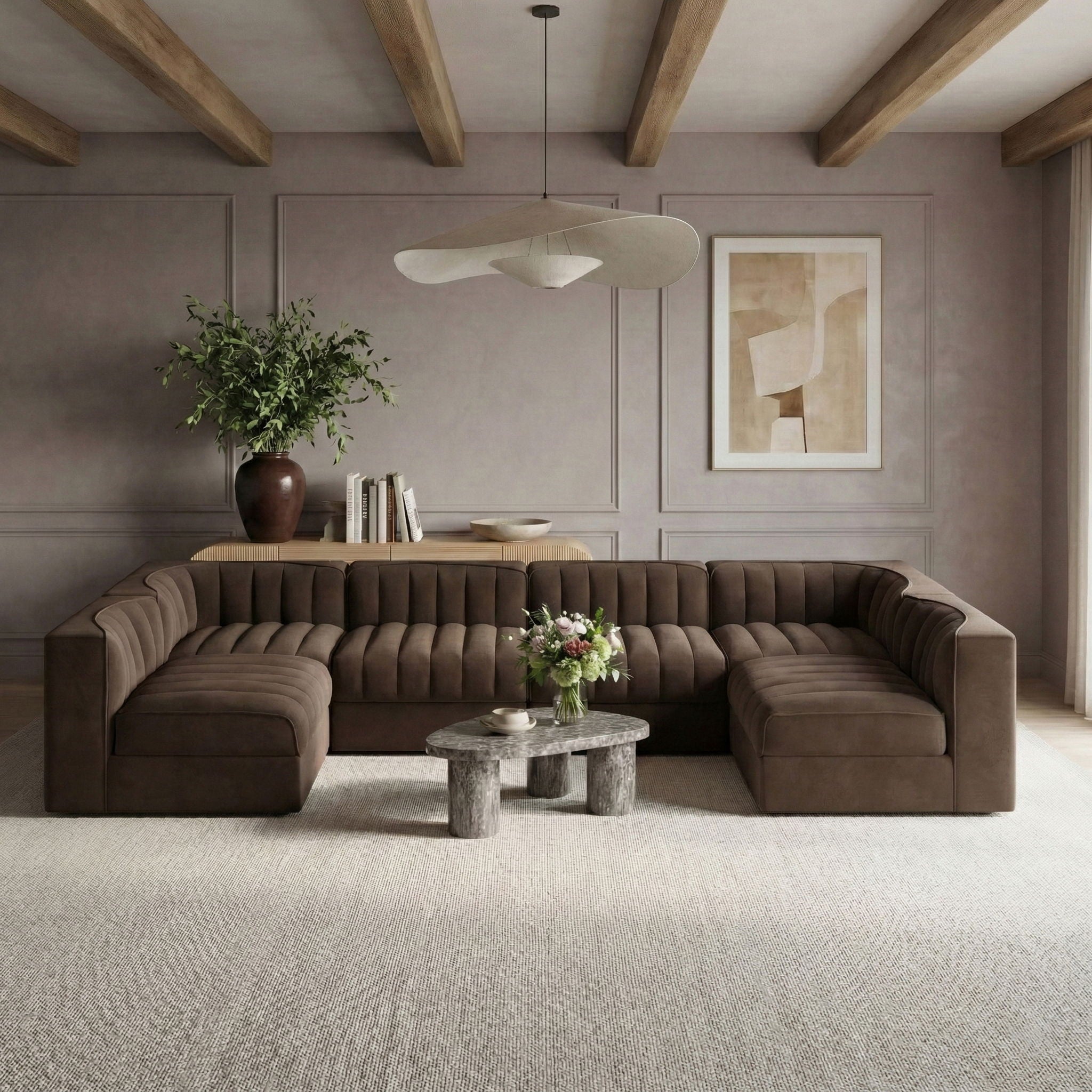 Rummi - Armless Velvet Performance Fabric Upholstered 6 Piece Modular Sectional - Urban Living Furniture (Los Angeles, CA)