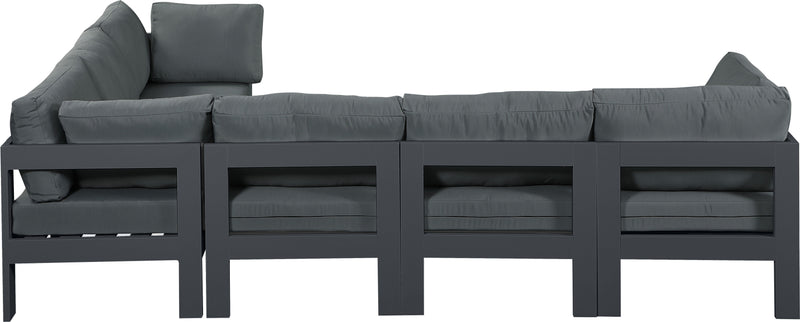 Nizuc - Outdoor Patio 6 Piece Modular Sectional With Gray Frame