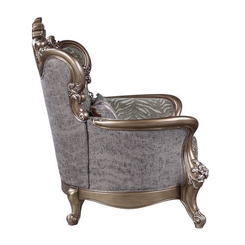 Elozzol - Chair With Pillow - Fabric & Antique Bronze Finish - Wood - Urban Living Furniture (Los Angeles, CA)