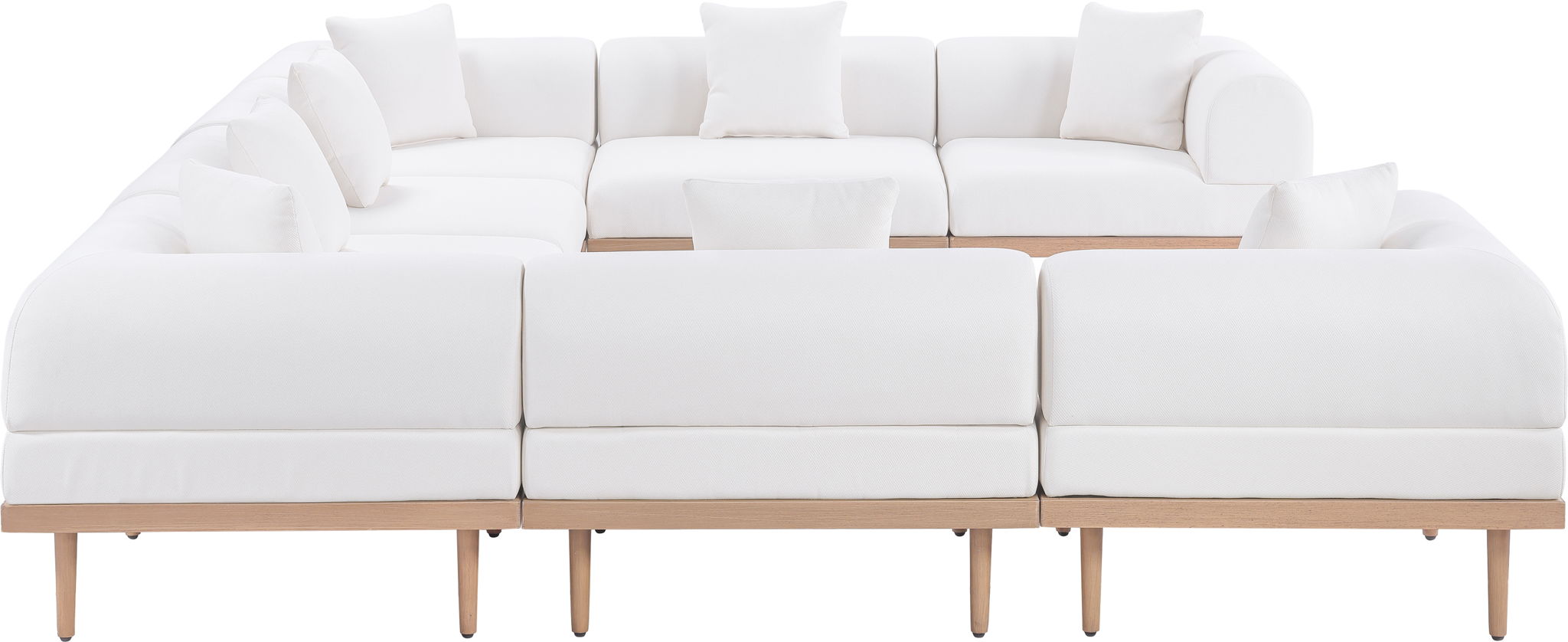 Laguna - 8 Piece Resilient Water Resistant Fabric 142" Upholstered Outdoor Patio Modular Sectional - Urban Living Furniture (Los Angeles, CA)