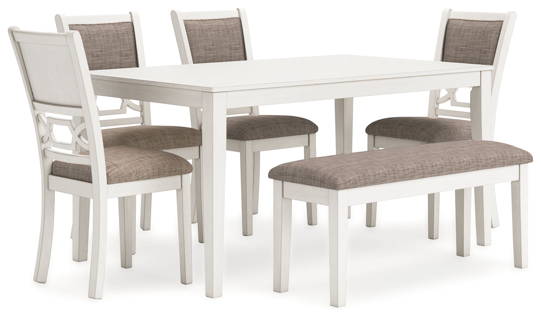 Erinberg - Antique White - Dining Room Table Set (Set of 6) - Urban Living Furniture (Los Angeles, CA)