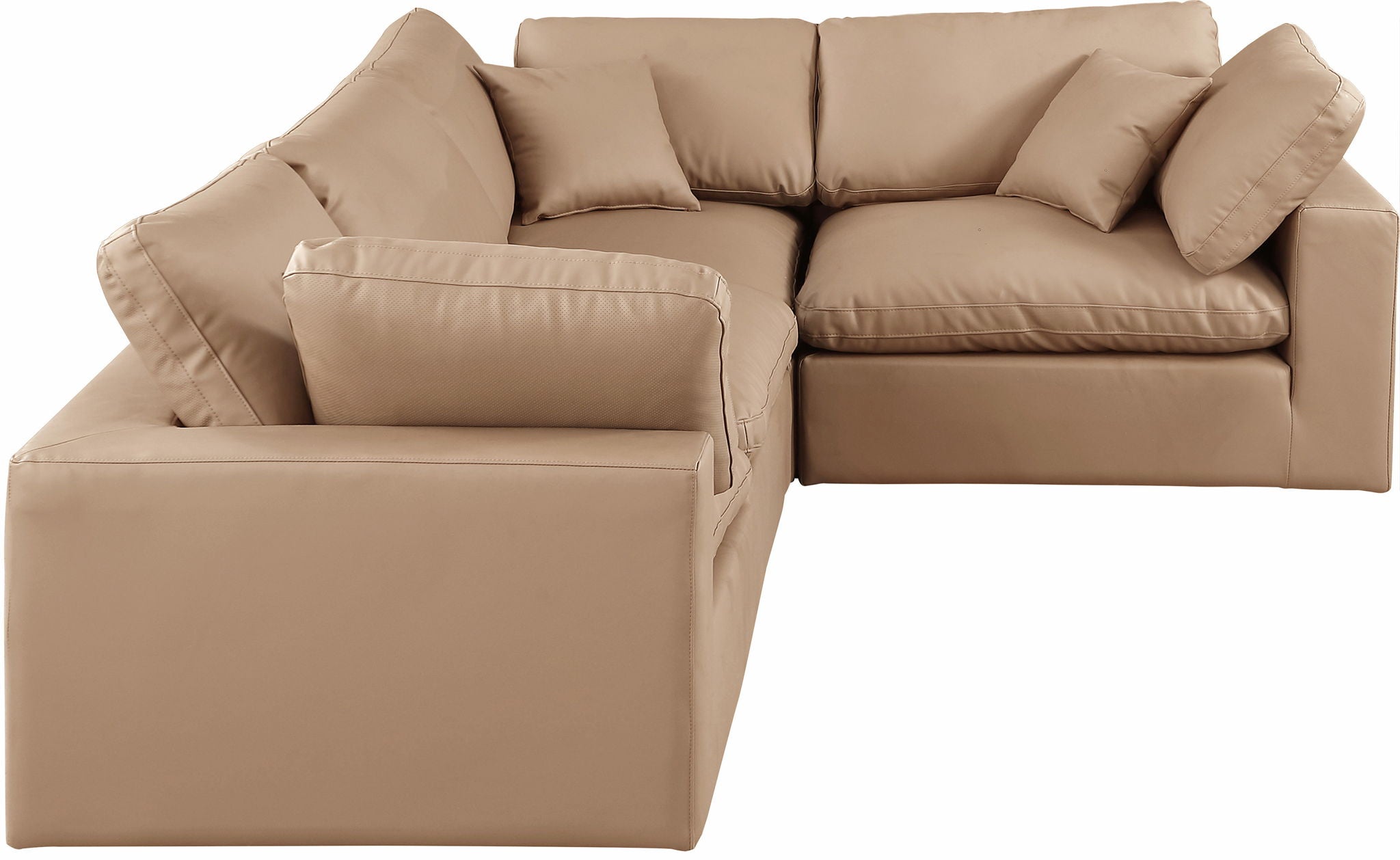 Comfy - 4 Piece Faux Leather Modular Sectional - Tan - Urban Living Furniture (Los Angeles, CA)