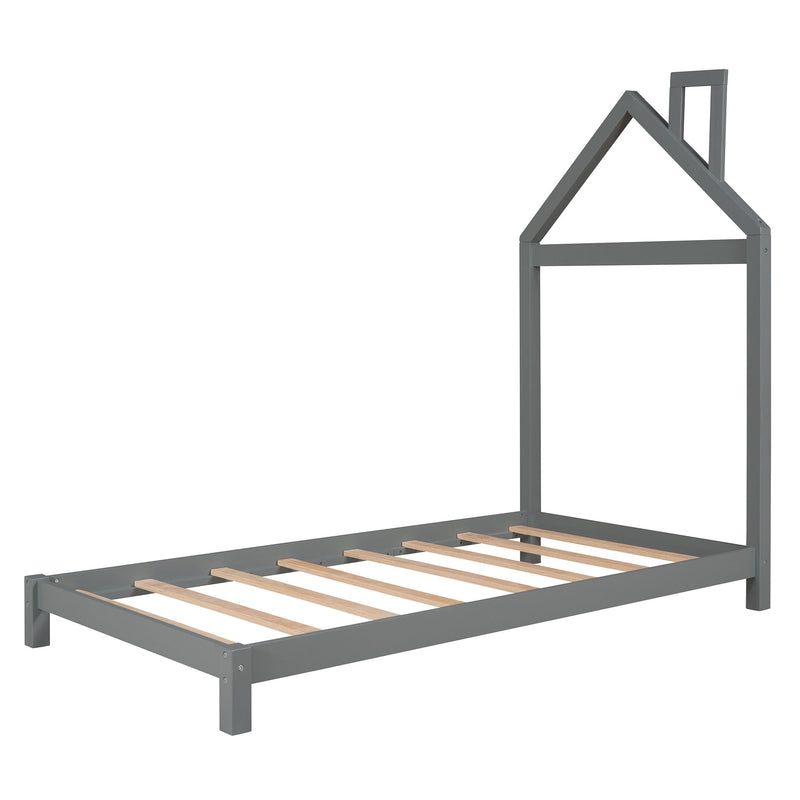 Platform Bed With House Shaped Headboard