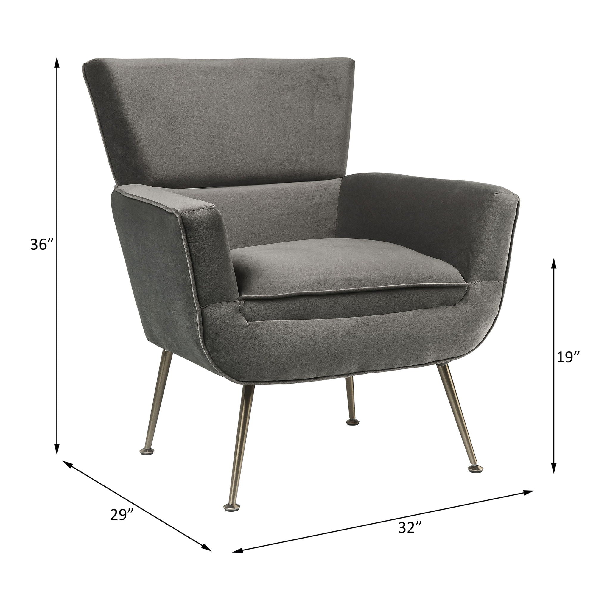 Varik - Accent Chair - Gray Velvet - Urban Living Furniture (Los Angeles, CA)