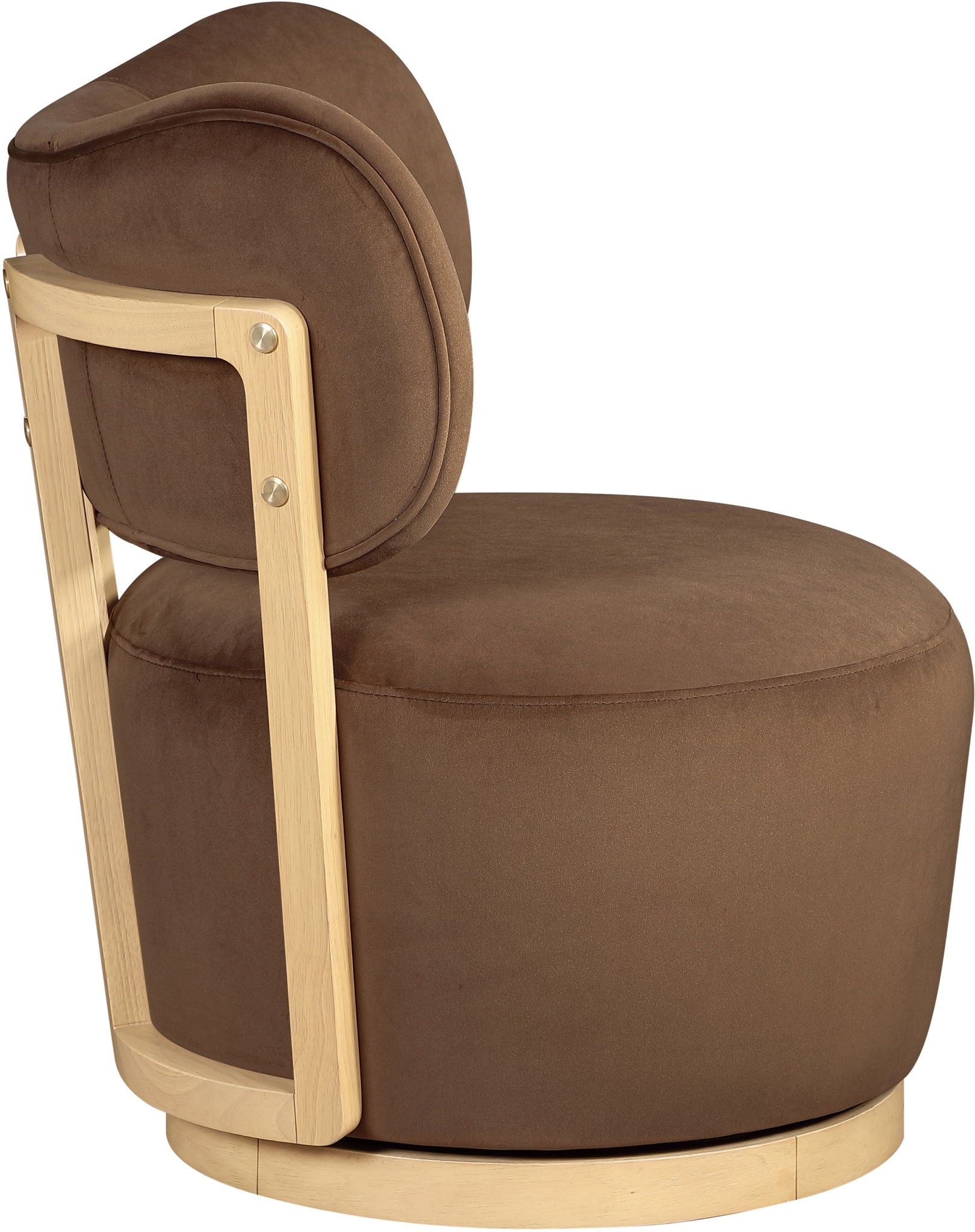 Elara - Velvet Upholstered Swivel Accent Chair - Stained Natural - Urban Living Furniture (Los Angeles, CA)