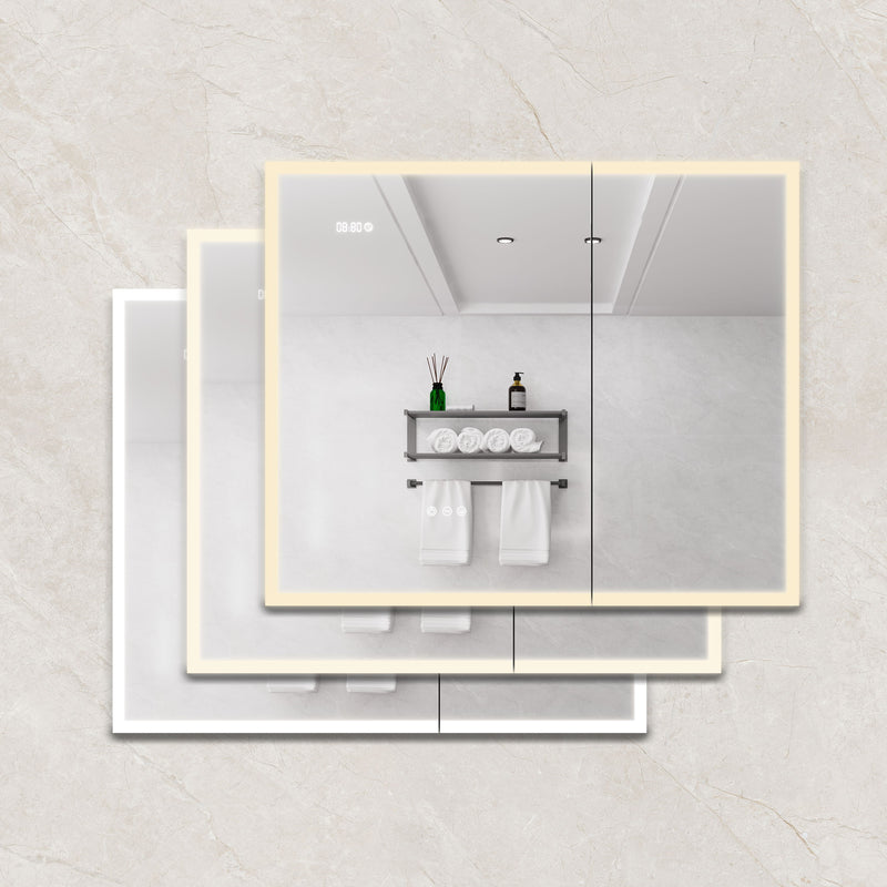 Bathroom Medicine Cabinet With Lights, LED Medicine Cabinet With Mirror, Lighted Medicine Cabinet With Defogger