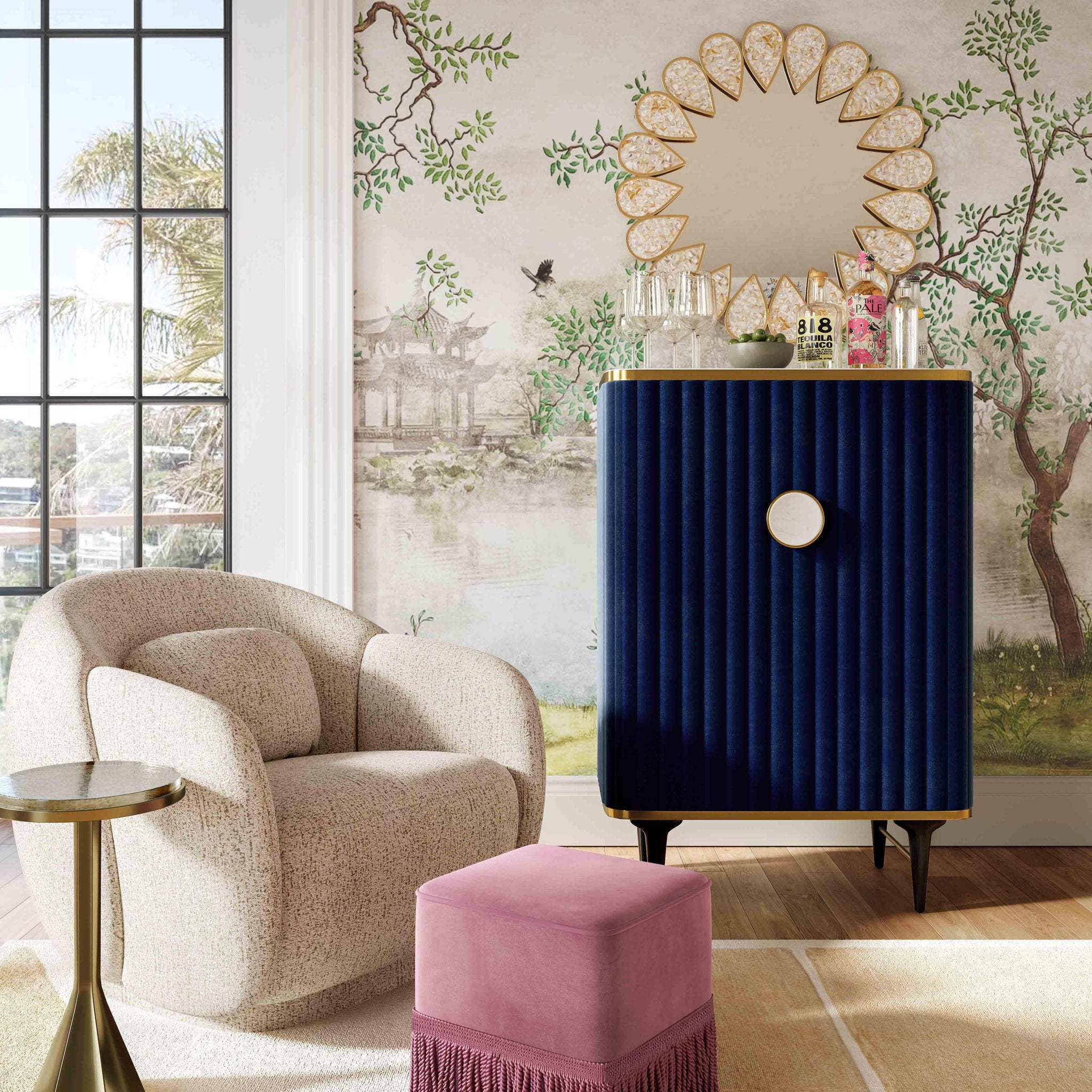 Gabrielle - Round Side Table - Antique Brass - Urban Living Furniture (Los Angeles, CA)