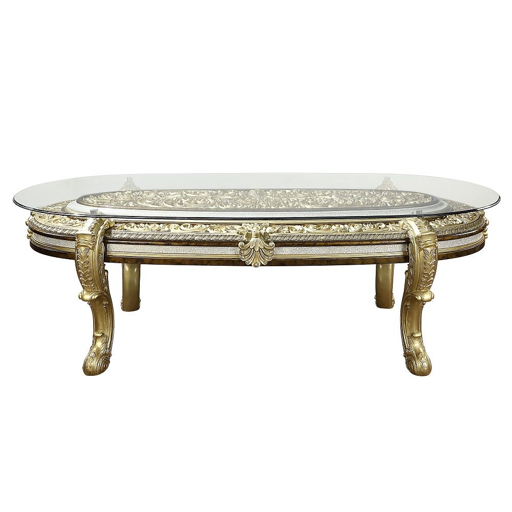 Desiderius - Dining Table - Antique Gold & Hand-Painted Brown - Urban Living Furniture (Los Angeles, CA)