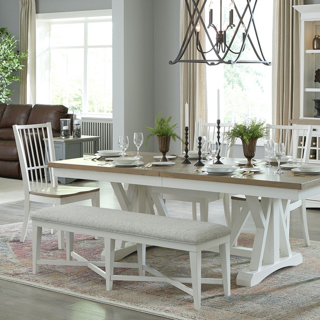 Americana Modern Dining - Upholstered Counter Bench - Cotton - Urban Living Furniture (Los Angeles, CA)
