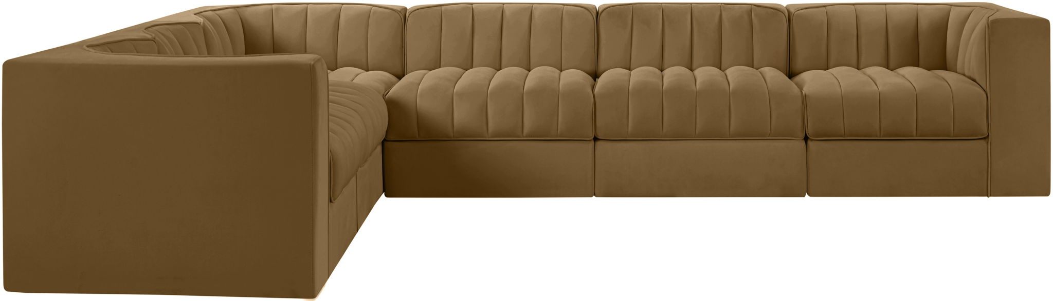 Rummi - Velvet Performance Fabric Upholstered 6 Piece Modular Sectional (With 3 Corner Chairs) - Urban Living Furniture (Los Angeles, CA)