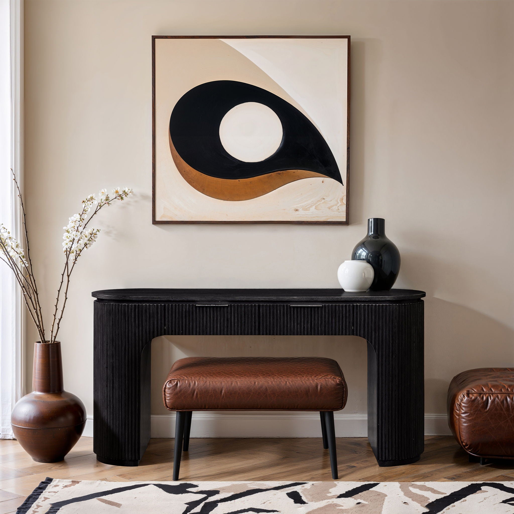 Astrid - Solid Wood And Oak Veneer Desk