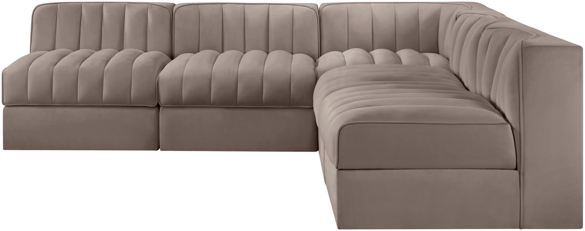 Rummi - Armless Velvet Performance Fabric Upholstered 5 Piece Modular Sectional - Urban Living Furniture (Los Angeles, CA)