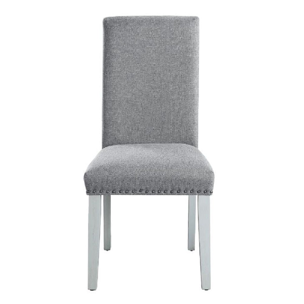 Lanton - Side Chair (Set of 2) - Gray Linen & Antique White - Urban Living Furniture (Los Angeles, CA)