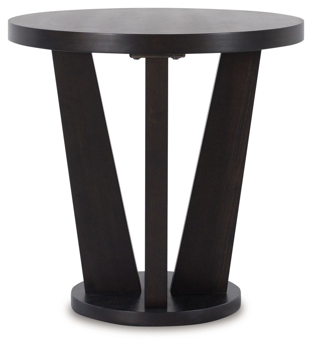 Chasinfield - Dark Brown - Round End Table - Urban Living Furniture (Los Angeles, CA)