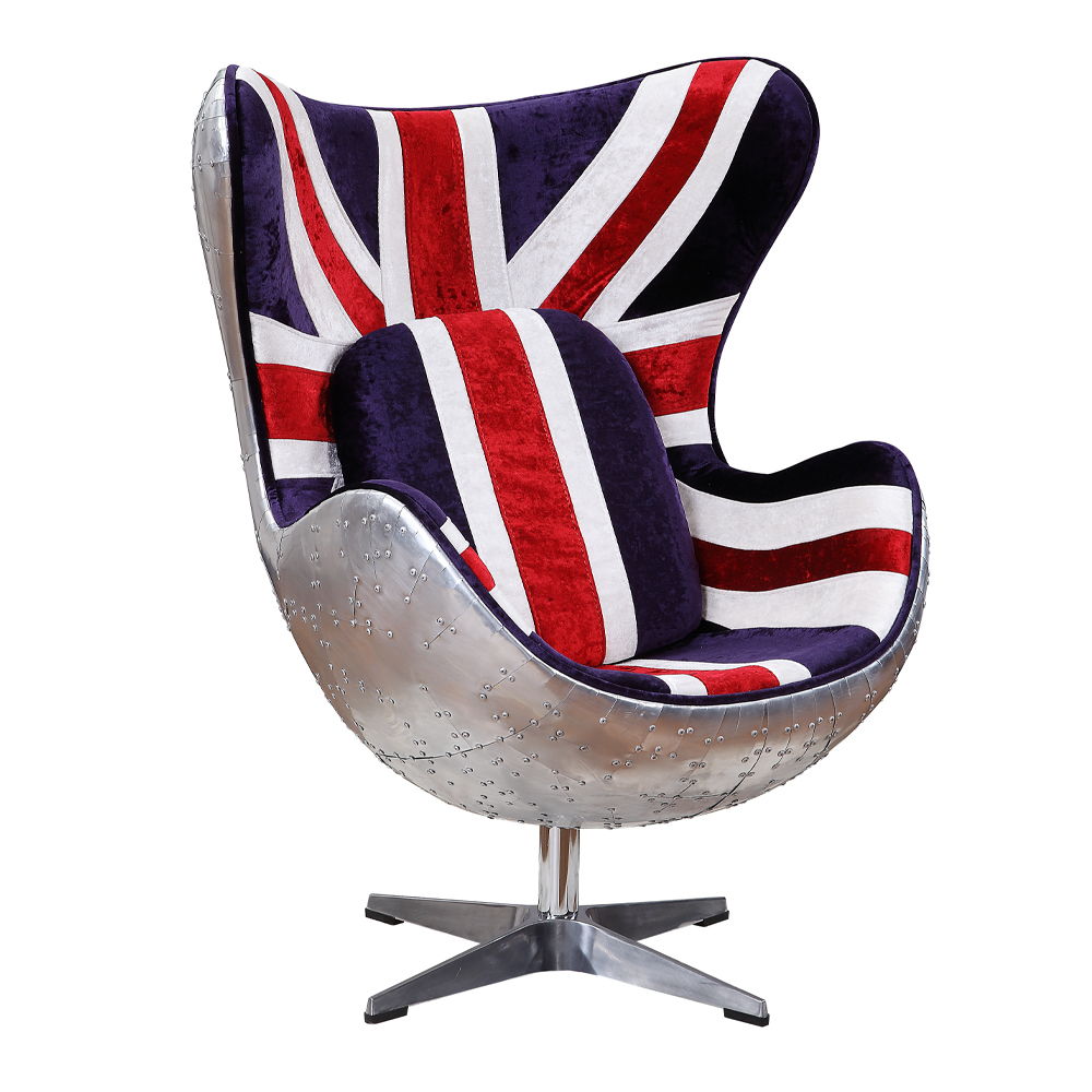 Brancaster - British Flag Accent Chair With Swivel - Pattern Fabric & Aluminum - Urban Living Furniture (Los Angeles, CA)