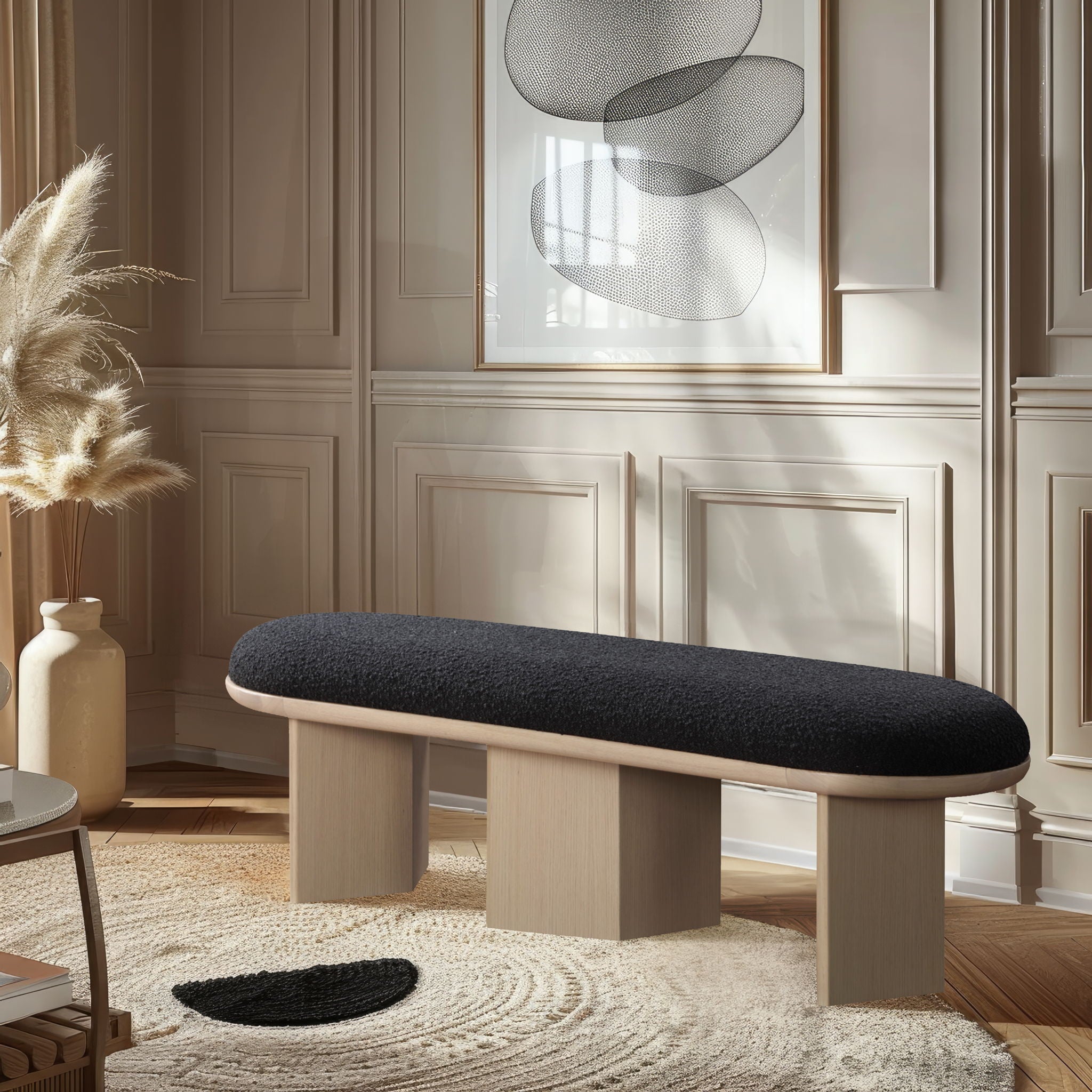 Wilshire - Bench With Natural Base - Urban Living Furniture (Los Angeles, CA)