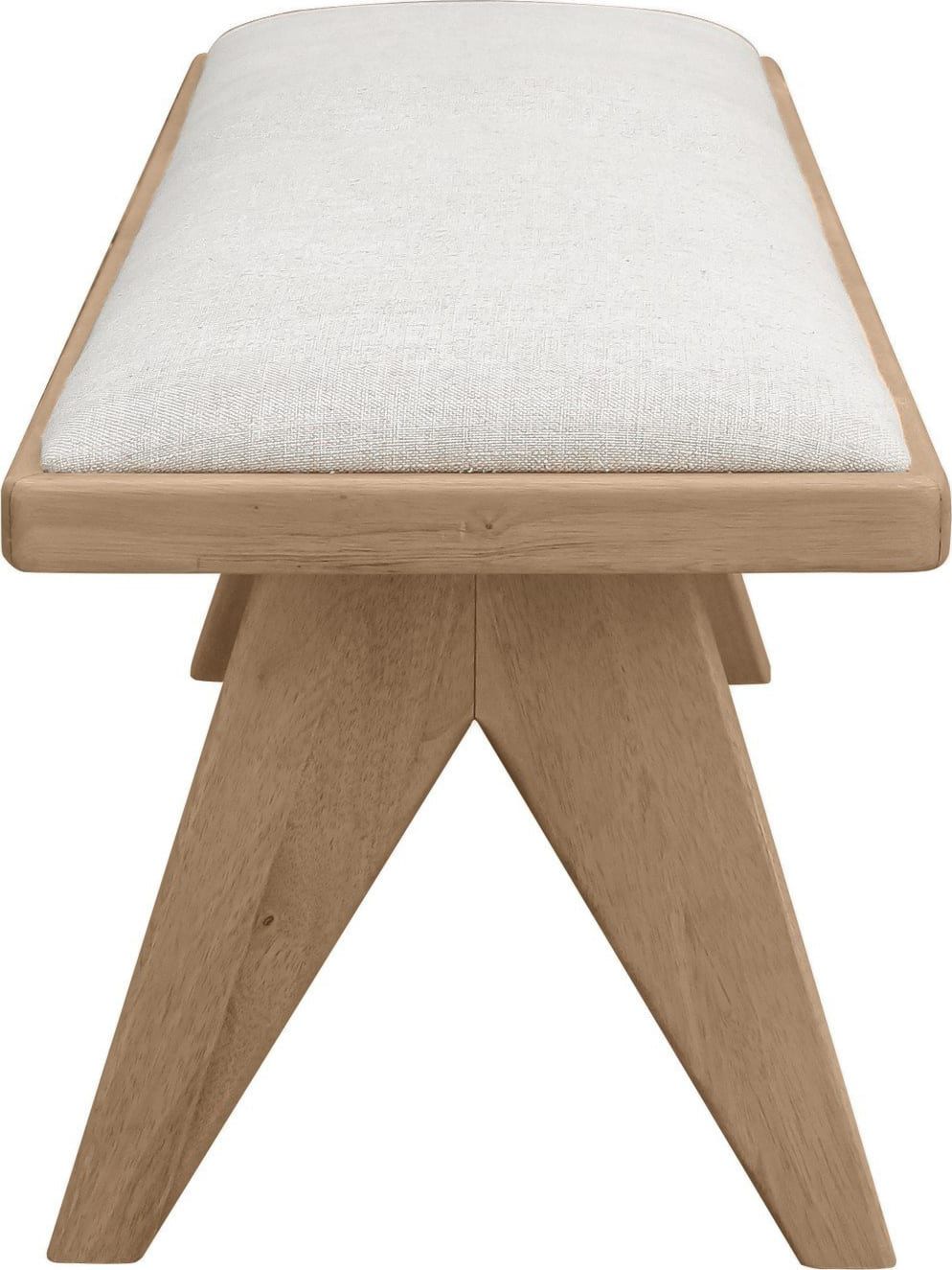 Sumire - Upholstered Bench - Ginger And Natural Linen