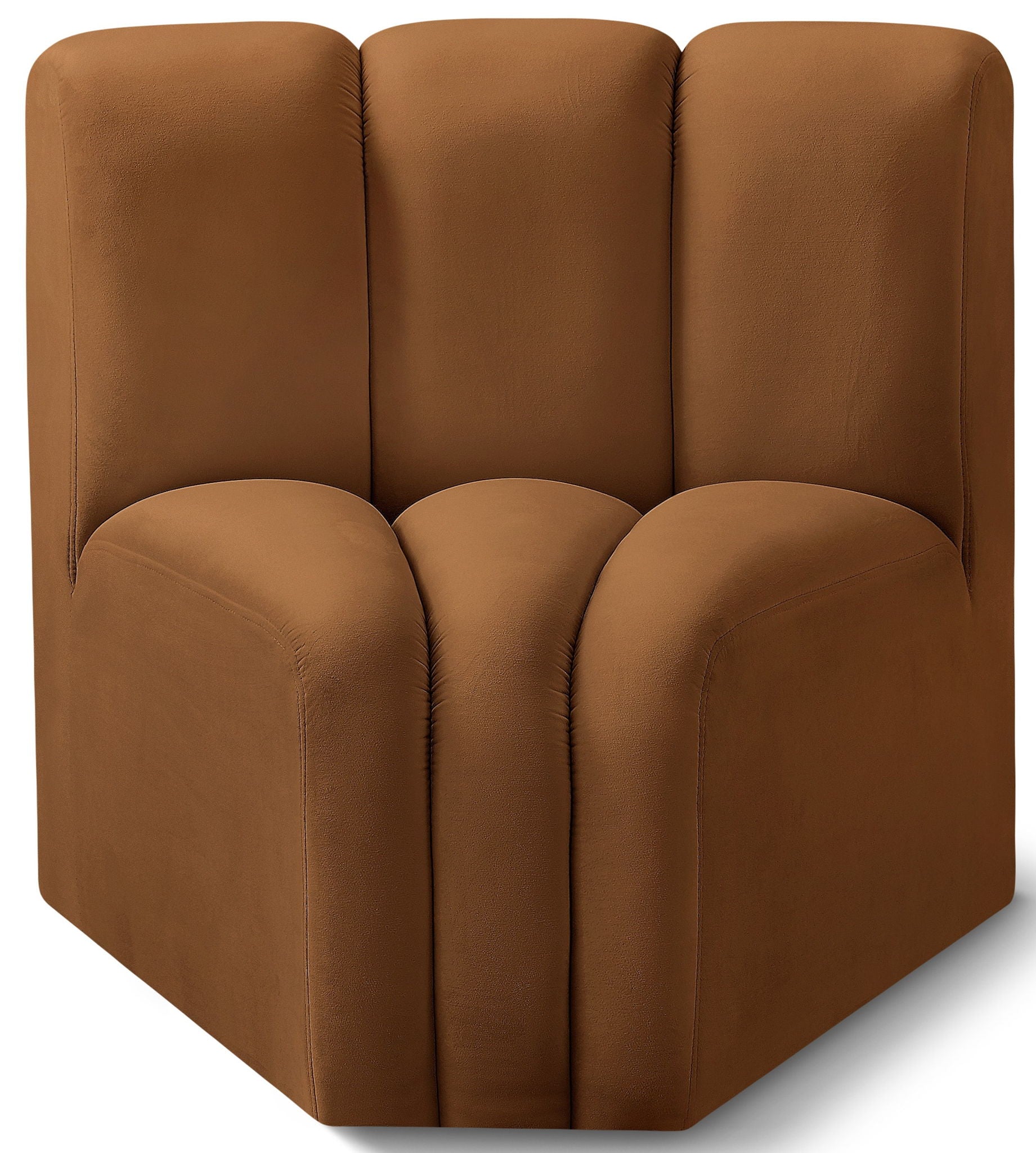 Arc - Velvet Curved Corner Chair - Saddle - Urban Living Furniture (Los Angeles, CA)