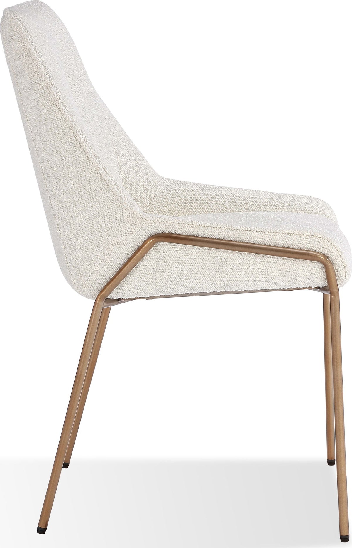 Sunrise - Cyrus Upholstered Dining Chair (Set of 2) - Cottage Cheese Boucle And Brushed Bronze Metal