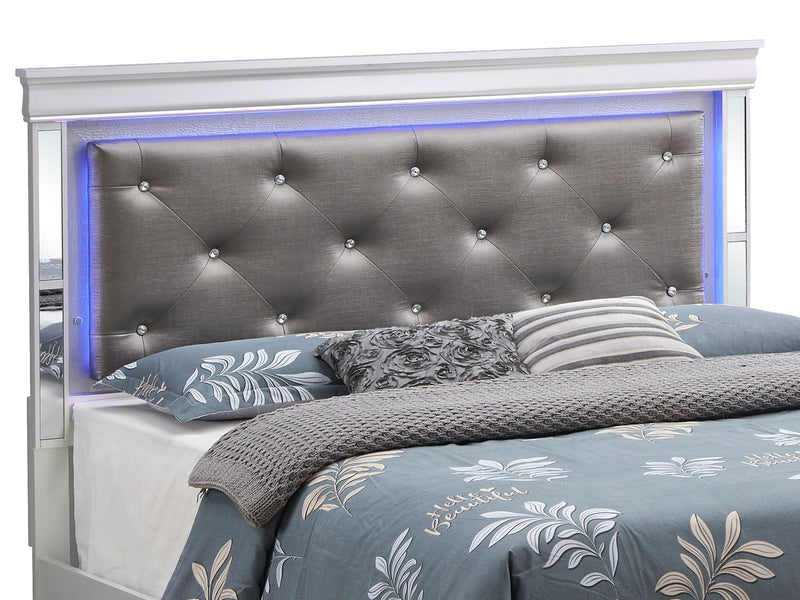 Bed With LED Light Accents Headboard - Urban Living Furniture (Los Angeles, CA)