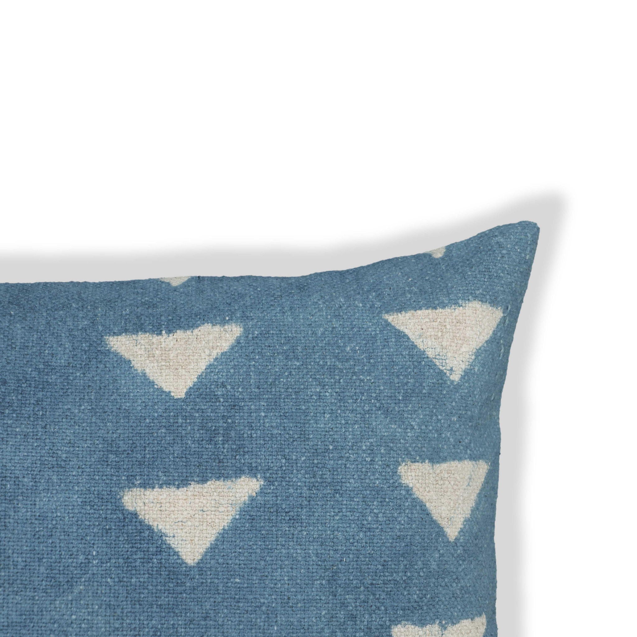 Indigo - Triangles Cotton Square Accent Pillow - Indigo - Urban Living Furniture (Los Angeles, CA)