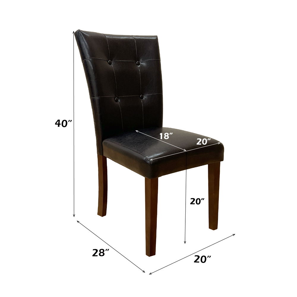 Britney - 20" Side Chair (Set of 2) - Espresso Synthetic Leather & Walnut - Urban Living Furniture (Los Angeles, CA)