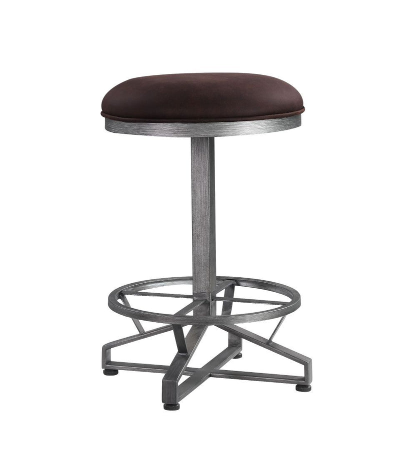Evangeline - Stool (Set of 2) - Rustic Brown Fabric & Black Finish - Urban Living Furniture (Los Angeles, CA)