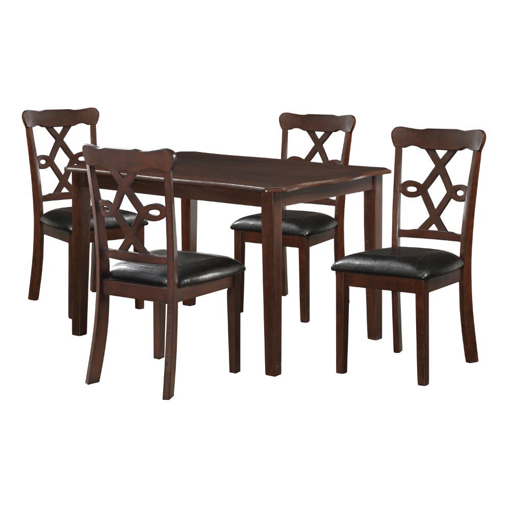 Ingeborg - Dining Table - Black PU & Espresso - Urban Living Furniture (Los Angeles, CA)