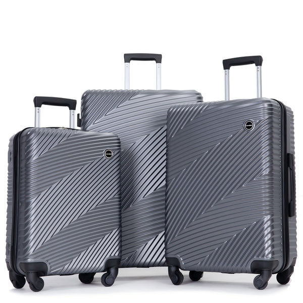 3 Piece Luggage Sets Lightweight Suitcase With Two Hooks, Spinner Wheels,