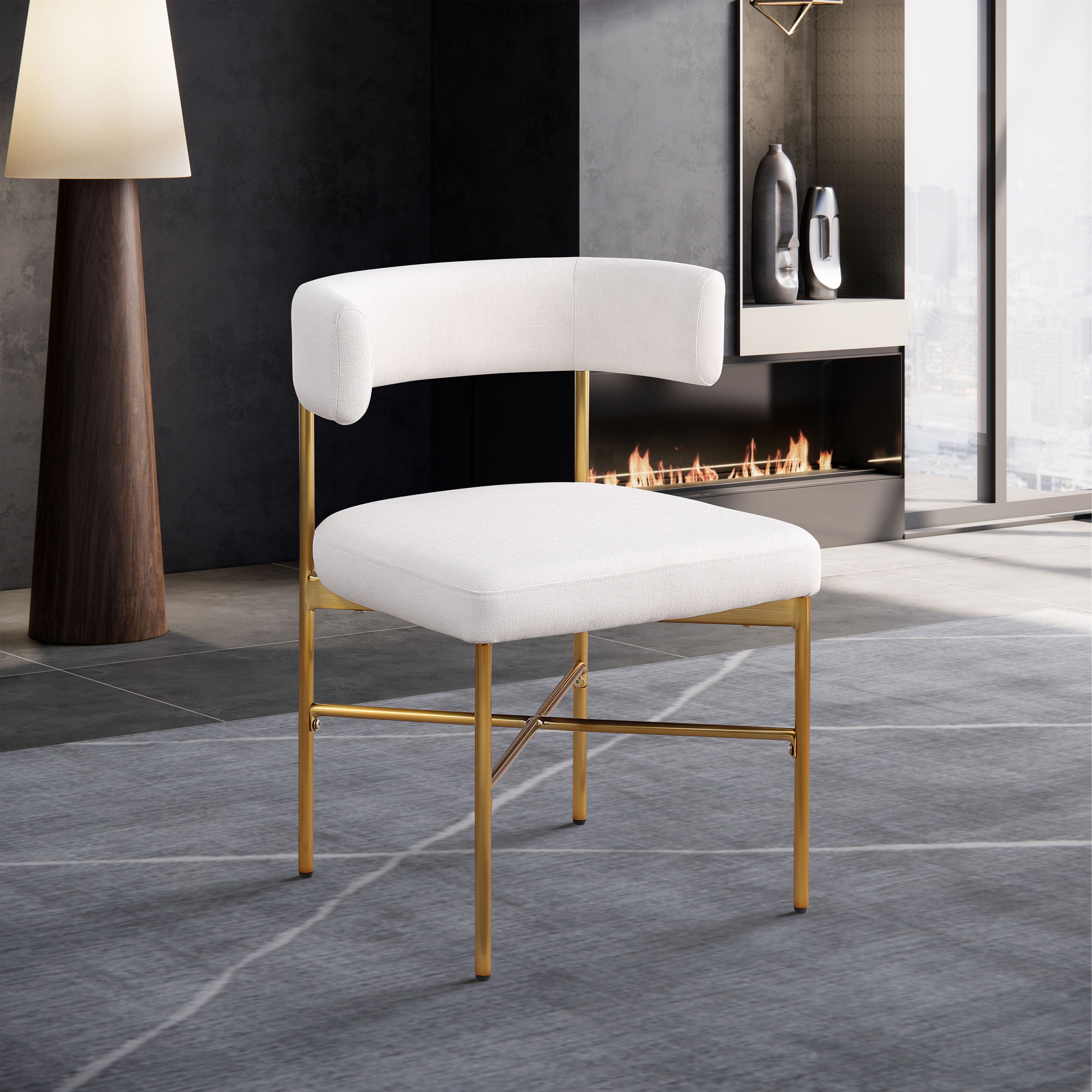 Rivage - Durable Dining Chair With Gold Frame (Set of 2) - Urban Living Furniture (Los Angeles, CA)