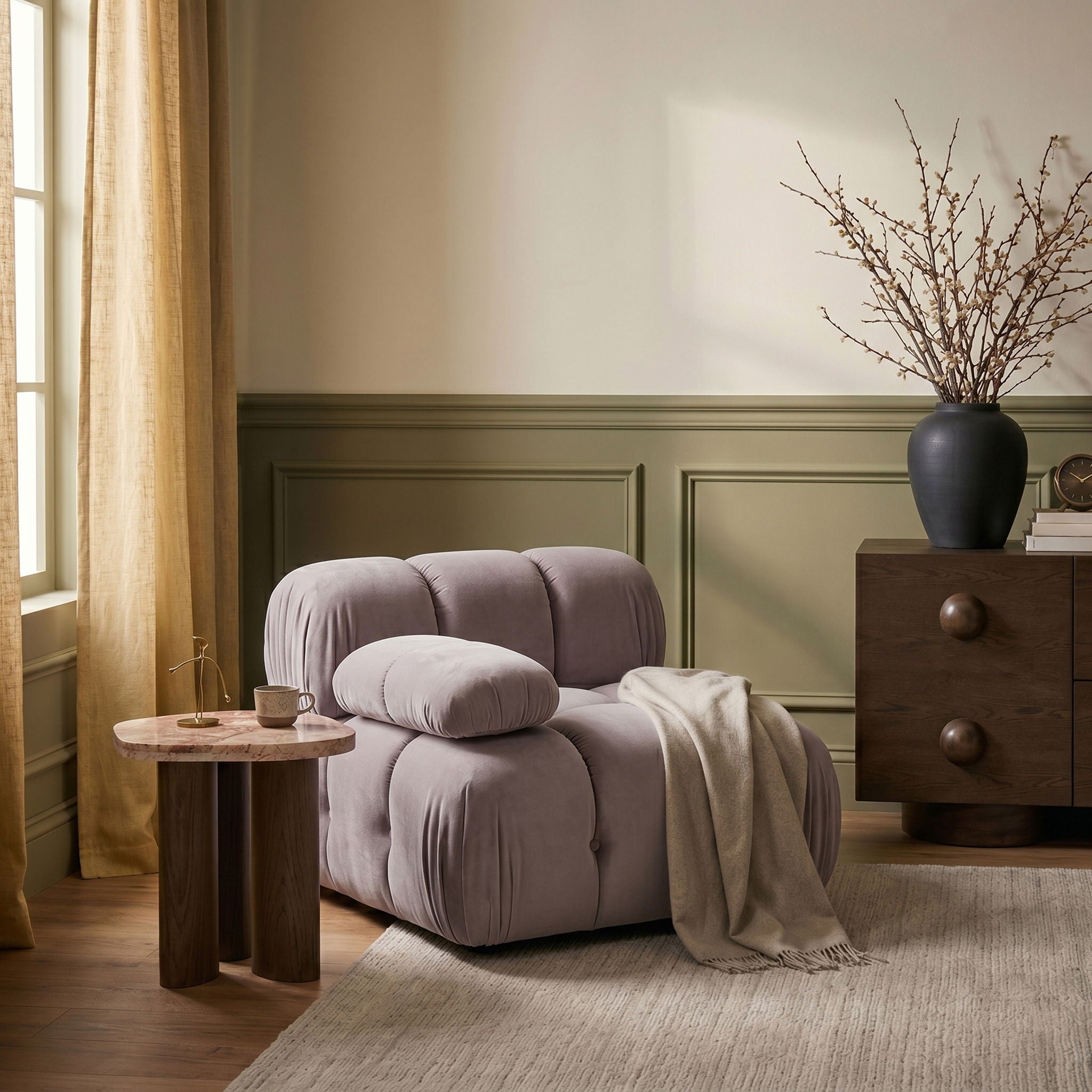 Orin - Velvet Performance Fabric Upholstered Modular Chair - Urban Living Furniture (Los Angeles, CA)