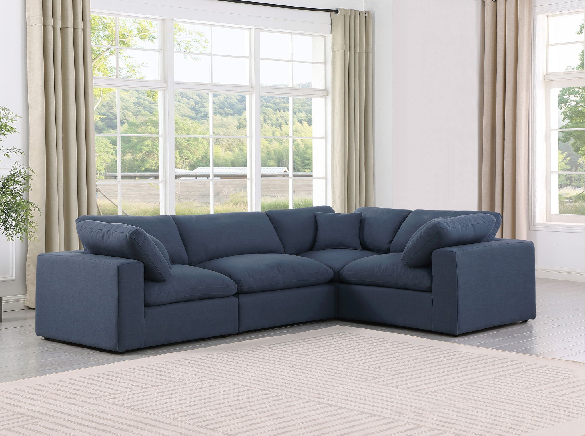 Comfy - 4 Piece Linen Fabric Modular Sectional - Urban Living Furniture (Los Angeles, CA)