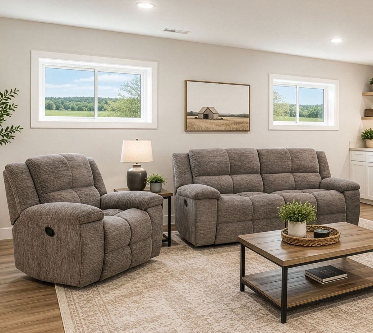 Buster - Manual Glider Reclining Sofa Set