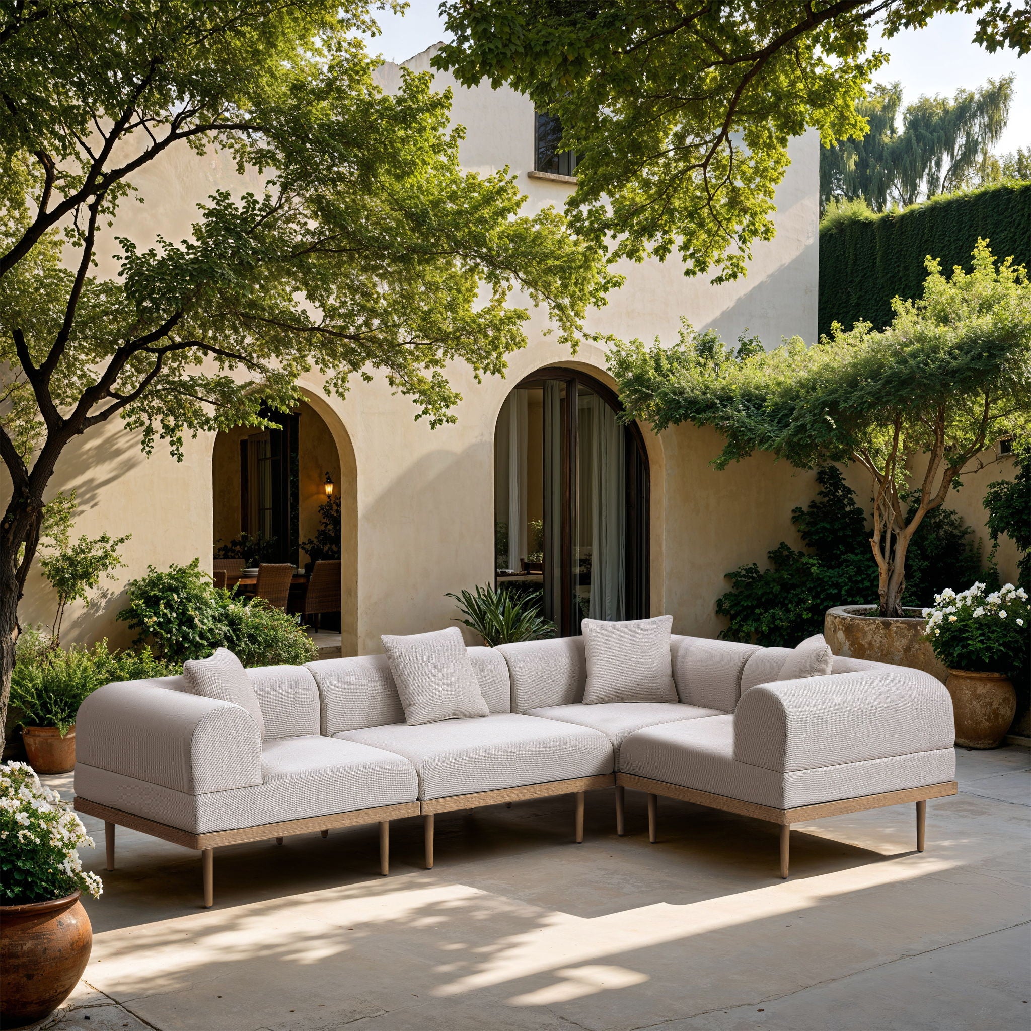 Laguna - 4 Piece 106.5" Upholstered Outdoor Patio Modular Sectional - Urban Living Furniture (Los Angeles, CA)