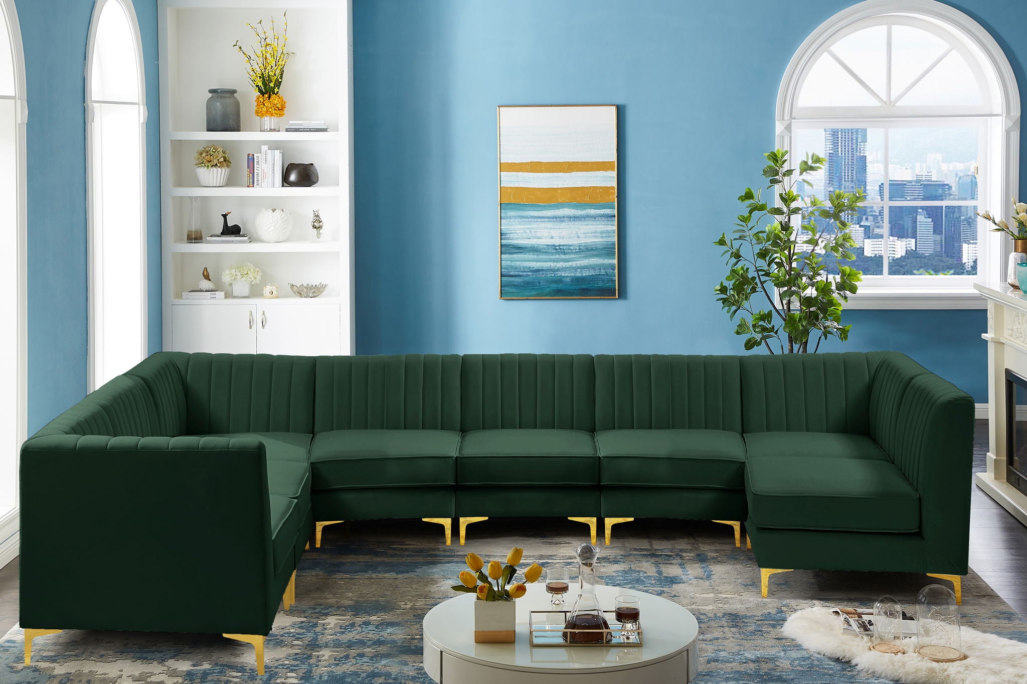 Alina - 8 Piece Velvet Modular Sectional - Urban Living Furniture (Los Angeles, CA)
