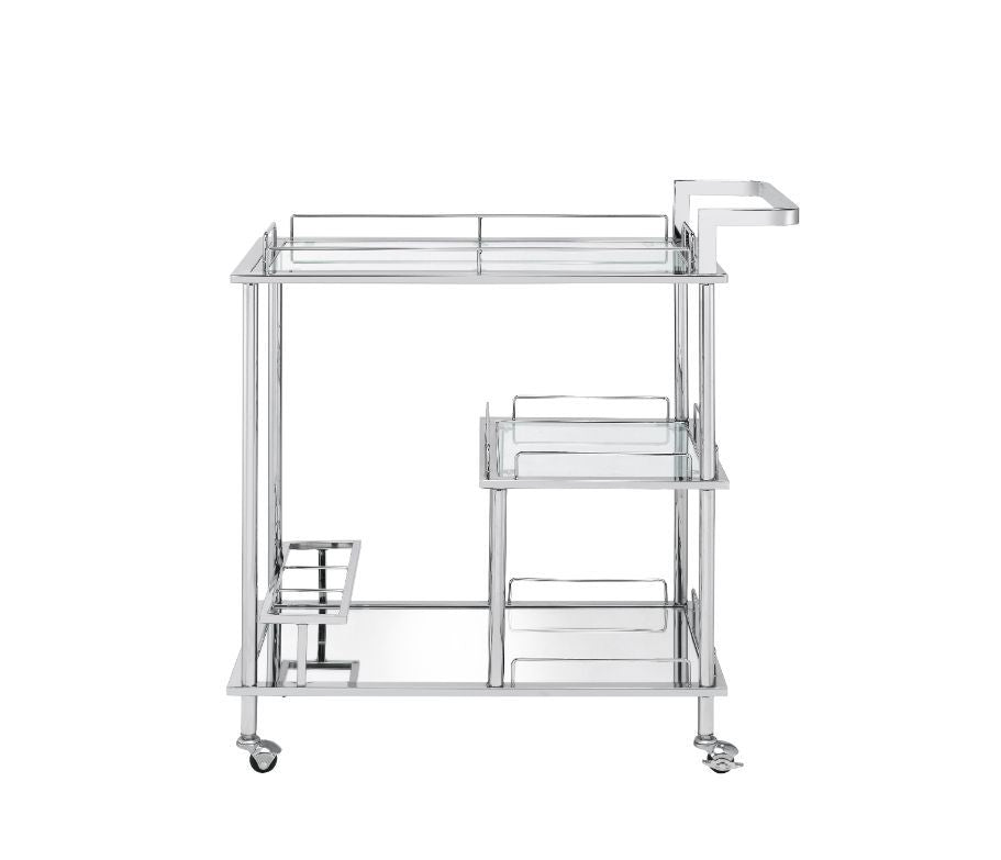 Splinter - Serving Cart - Clear Glass & Chrome Finish - Urban Living Furniture (Los Angeles, CA)