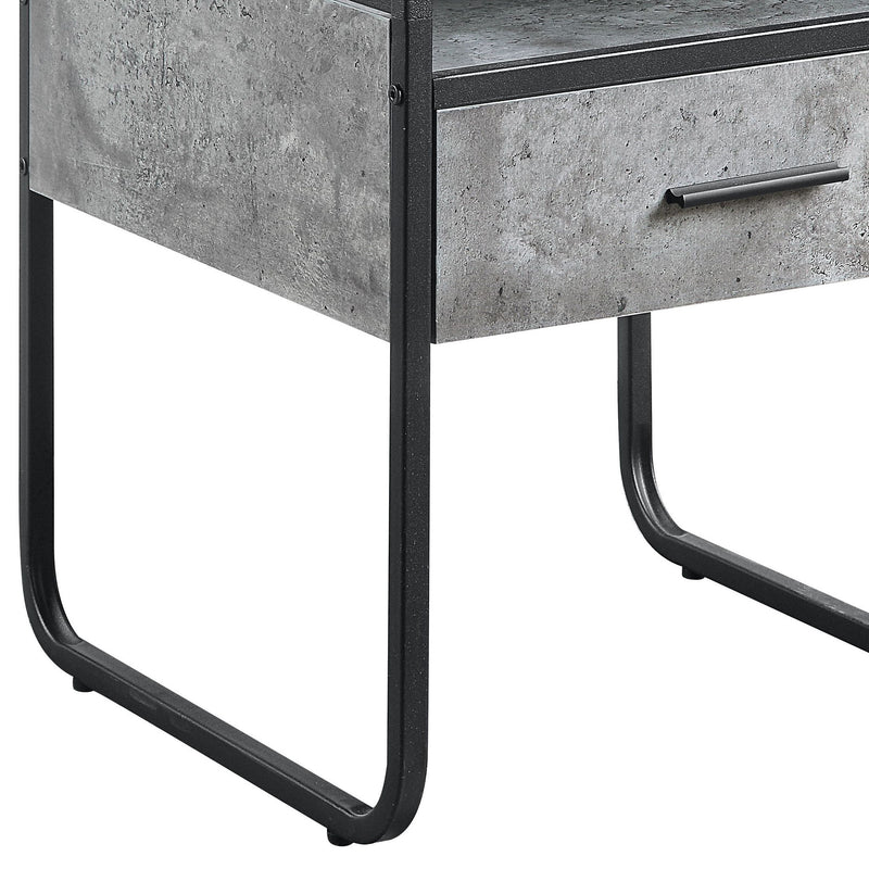 Raziela - End Table With Drawer - Concrete Gray / Black - Urban Living Furniture (Los Angeles, CA)