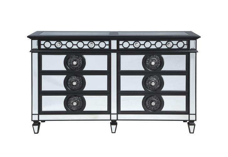 Varian II - Dresser - Black Velvet & Black & Sliver Finish - Urban Living Furniture (Los Angeles, CA)