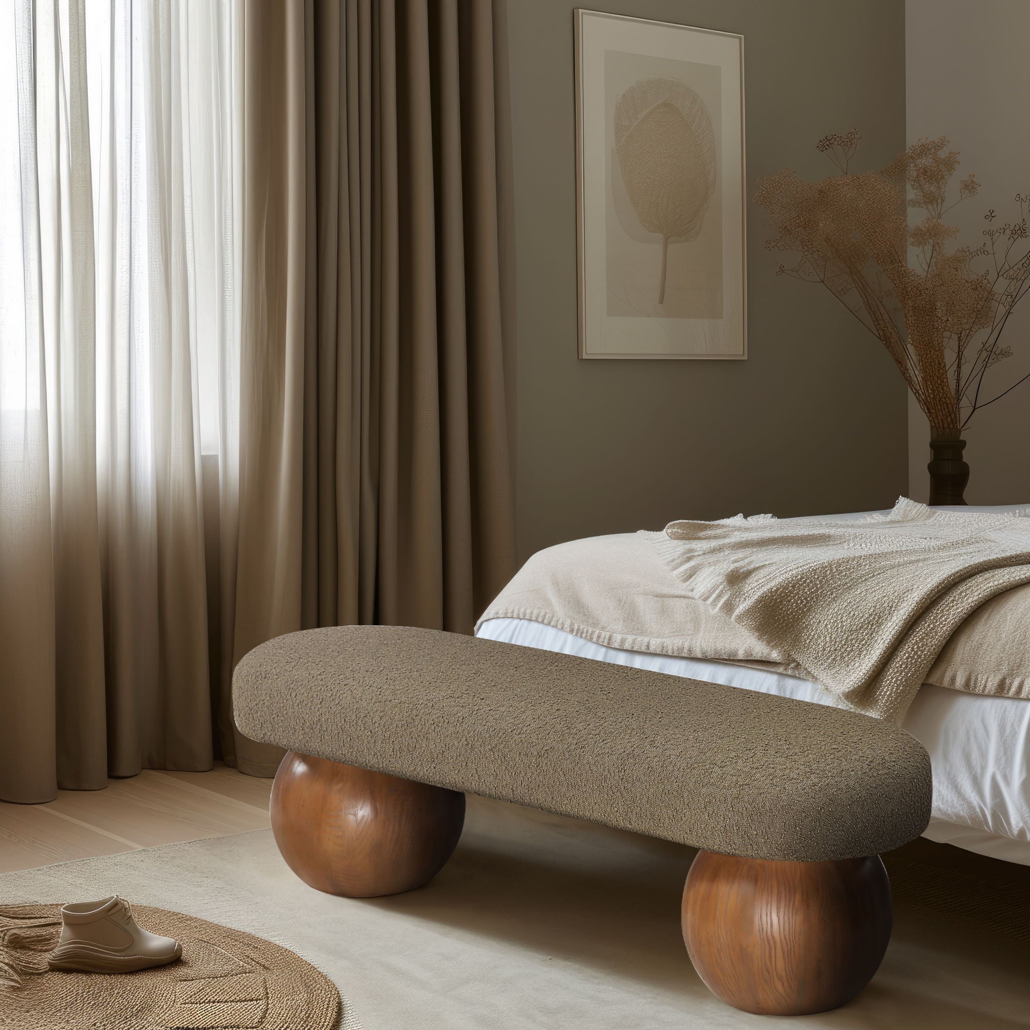 Bowie - Bench - Dark Brown Legs - Urban Living Furniture (Los Angeles, CA)