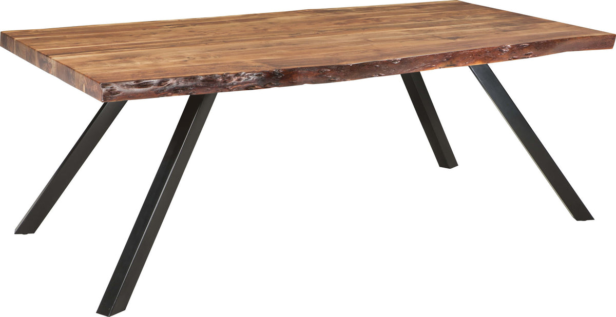 Reese - Live Edge Solid Wood Metal Leg Dining Table - Natural Acacia