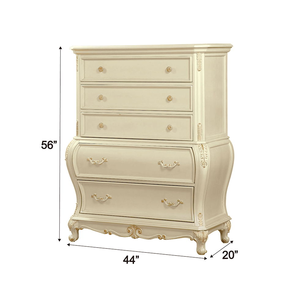 Chantelle - Chest - Pearl White Finish