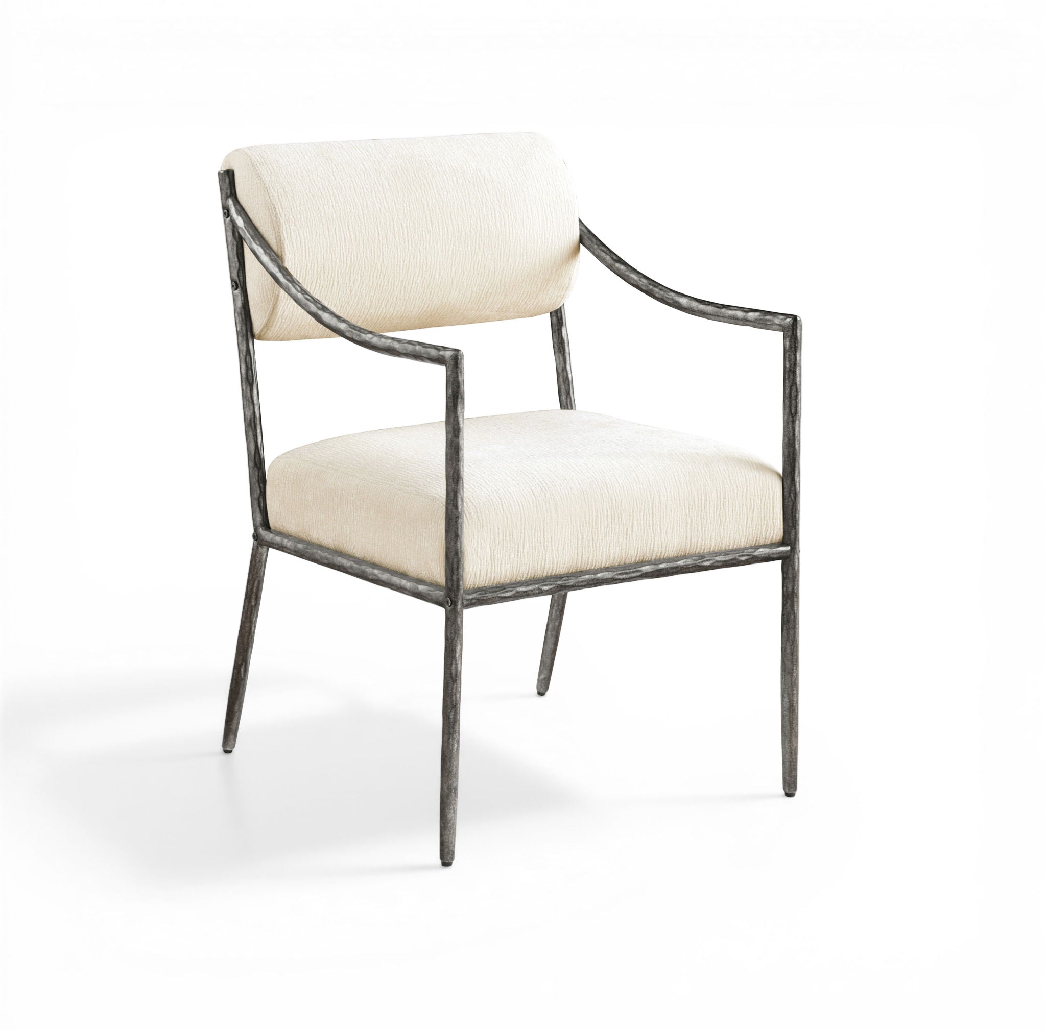 Bastille - Upholstered Dining Arm Chair (Set of 2) - Silver Frame - Urban Living Furniture (Los Angeles, CA)
