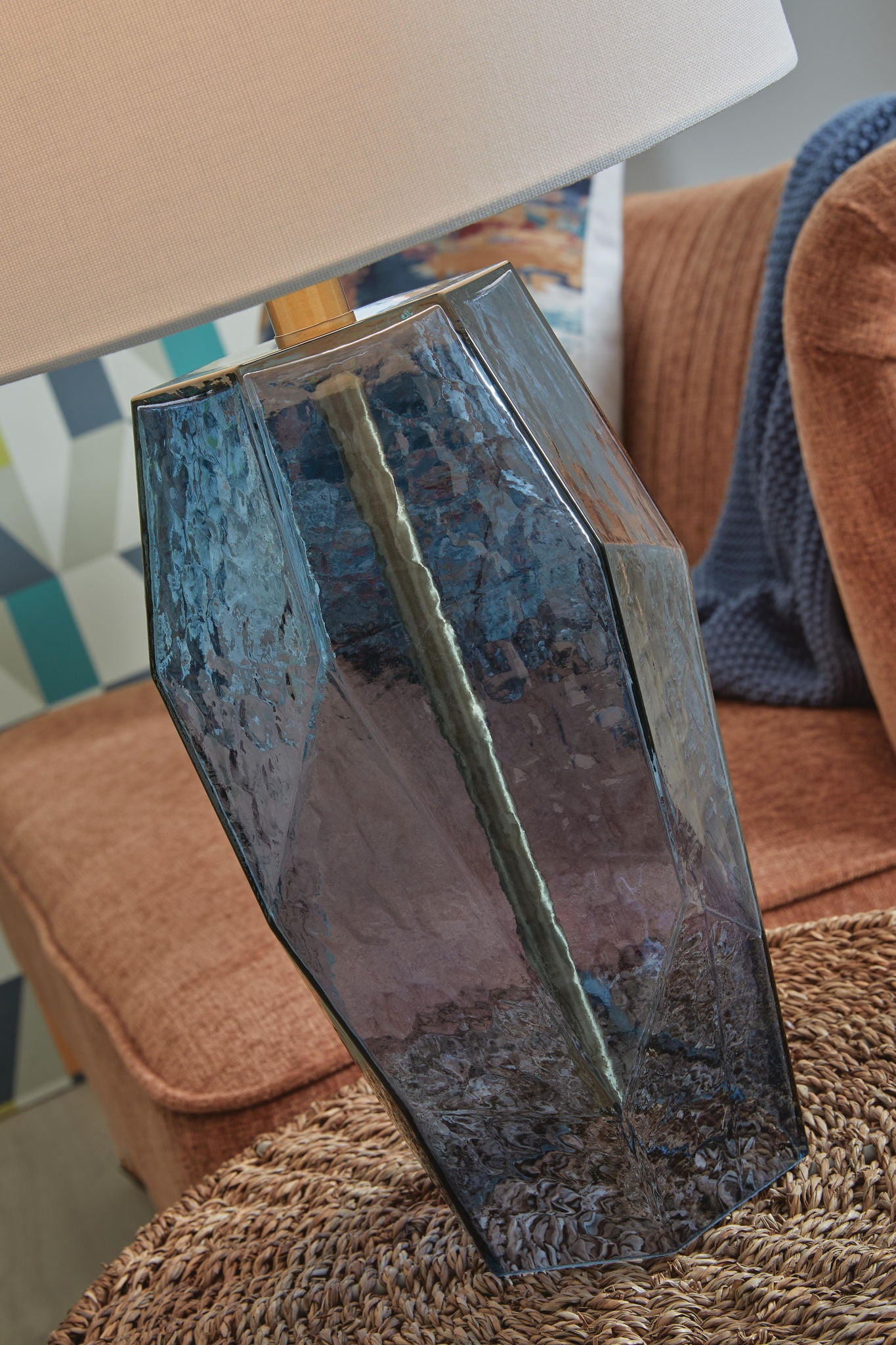 Tallow - Glass Table Lamp - Blue - Urban Living Furniture (Los Angeles, CA)