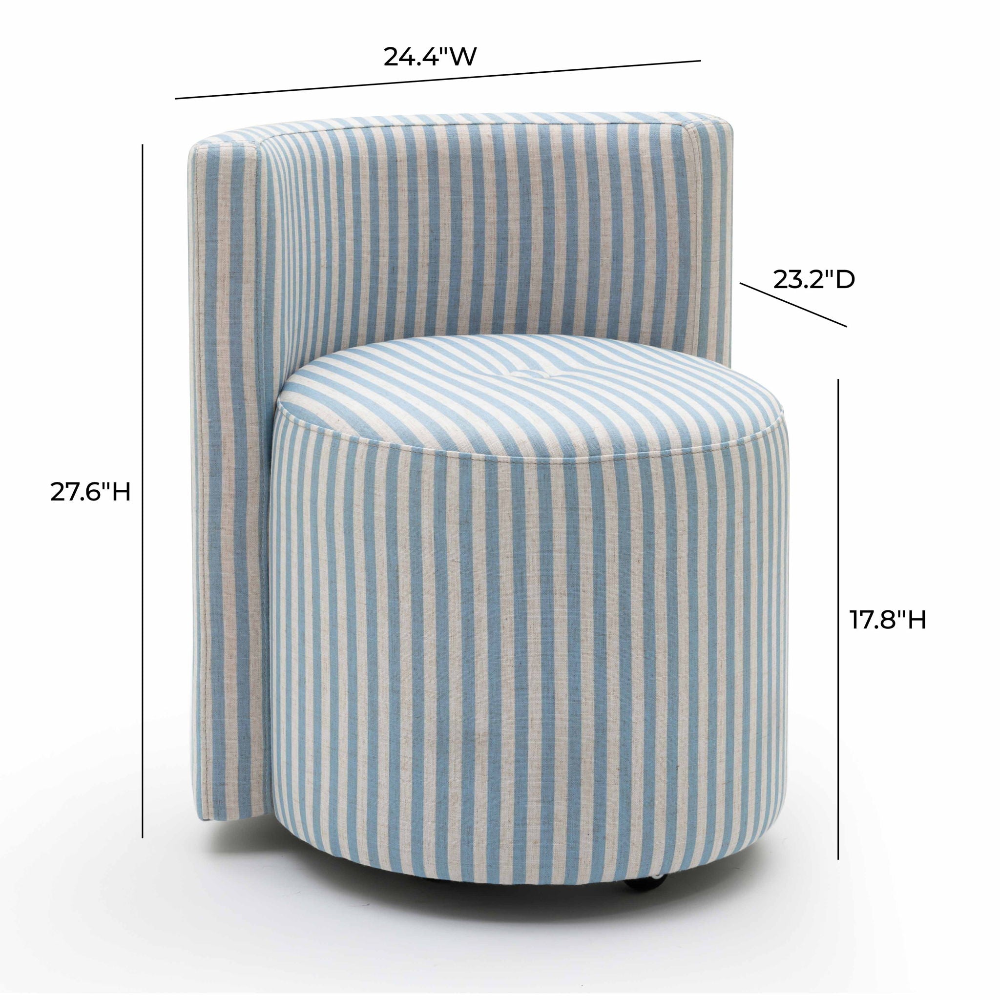 Alyssa - Striped Rolling Desk Chair